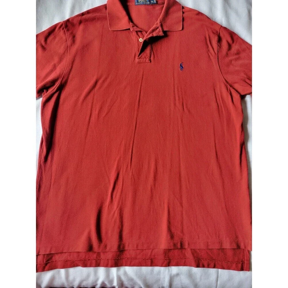 Polo Ralph Lauren Casual Collared Short Sleeve Polo Shirt Mens Size XL Red